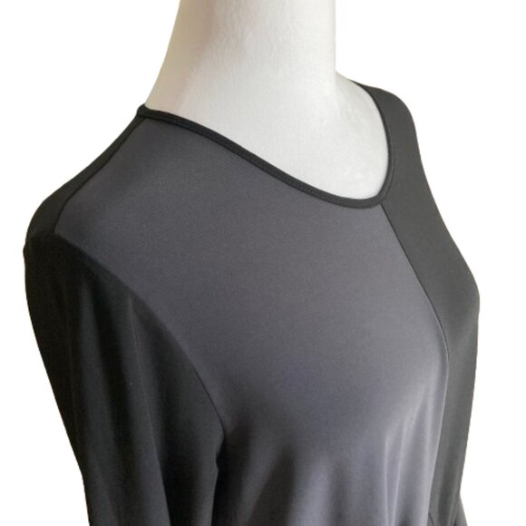 Sun Kim Colorblock Artsy Lagenlook Draped Tunic Dress, Elegant and Unique, Med. - Picture 2 of 9